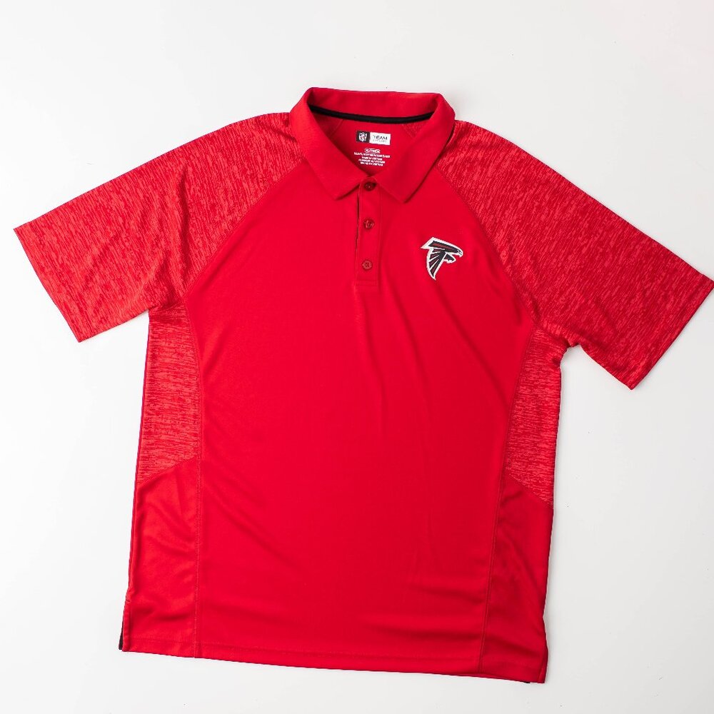 Atlanta Falcons NFL Men's XL Red Short Sleeve Pullover Polo Shirt